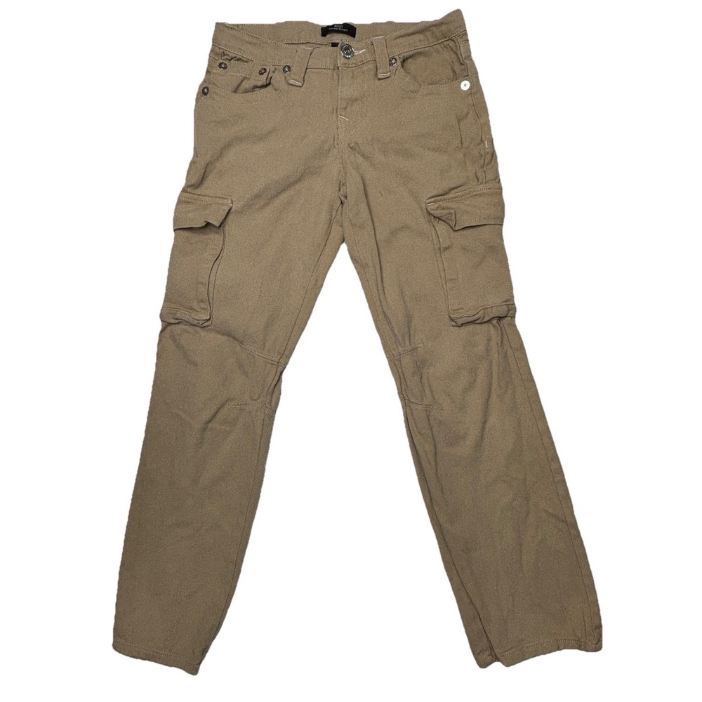 True Religion Ricky Cargo Pants Youth Boys 14 Khaki Relaxed Straight Y2K